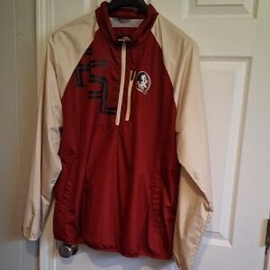 Red and Cream Pullover Jacket